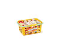 Casdon 62801.AMA002 Colourful Toy Shopping Basket for Children Aged 2+ | Comes with Miniature Versions of Popular Branded Foods, Yellow