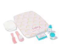 Casdon Baby Huggles Changing Mat Set. Dolls Changing Mat For Children Aged 3+. Includes Reusable Nappy, Brush, Pretend Talc And More, Pink