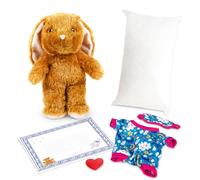 Casdon Build-A-Bear Workshop Mini Bunny Friend & Outfit Pack - 9 Inch (22.9cm) Mini Bunny - Stuff, Dress & Cuddle - Compatible with Stuffing Station - Ages 3+