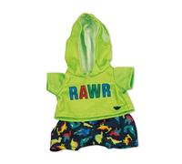 Casdon Build-A-Bear Workshop Green Rawr Toy Clothes Pack | 4 Fun Mix-and-Match Toy Outfits for Furry Friends | Includes Cozy Pajamas, Cute Hoodies & Summer Styles | Dress-Up Toy Clothes for Kids 3+