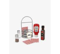 Casdon Heinz Sauce Caddy | 9-Piece Play Kitchen Set For Children Aged 3+ | Includes Pretend Tomato Ketchup, Vinegar, Salt And Pepper Shakers, Napkins, And Caddy.