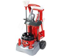 Casdon Henry & Hetty Toys - Henry Deluxe Cleaning Trolley - Red Henry-Inspired Toy Playset with Working Hand Vacuum - Kids Cleaning Trolley Set with Accessories - For Children Aged 3+