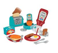 Casdon Heinz All-Day Breakfast Cook Set | 20-Piece Breakfast Play Set For Children Aged 2+ | Includes Official Licensed Heinz Toy Toaster And Squeezy