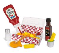 Casdon Heinz Fish & Chips Takeaway Set | Classic Fish & Chips Play Set For Children Aged 3+ | Ideal For Imaginative Play | Squeezy Ketchup Bottle, Vinegar Bottle, And Flip & Dip Pots Included!