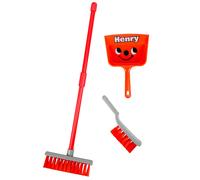 Casdon Henry Brush Set | Child-Friendly Cleaning Toy Set for Ages 3+ | Fun & Educational | Includes Broom, Brush, Dustpan!