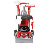 Casdon Henry & Hetty Toys - Henry Deluxe Cleaning Trolley - Red Henry-Inspired Toy Playset with Working Hand Vacuum - Kids Cleaning Trolley Set with