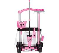 Casdon Henry & Hetty Toys - Hetty Cleaning Trolley - Pink Hetty-Inspired Toy Playset with Mop, Brushes, Dustpan, & Accessories - Kids Cleaning Trolle