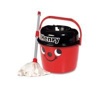 Casdon Henry Mop & Bucket | Branded Toy Cleaning Set For Children Aged 3+ | Features Henry’s Cheeky Face For Lots Of Cleaning Fun!, Red, 656
