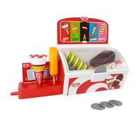 Casdon Official Walls Ice Cream Freezer Toy - Pretend Shop Playset for Children Aged 2+ - With Pull-Out Stand, Play Coins & 5 Official Walls Ice Creams