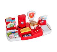 Casdon Post Office Set. Realistic Postal Counter Playset. Includes Weighing Scales, Play Money, Stamp and More. for Ages 3+