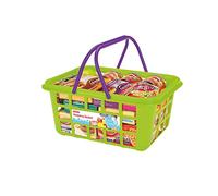 Casdon Shopping Basket. Colourful Toy Shopping Basket for Children Aged 2+. Comes with Miniature Versions of Popular Branded Foods