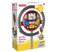 Casdon Toy Car Sat Nav Steering Wheel with Sat Nav Set Included - Interactive Activity Buttons for Long Journeys (634)