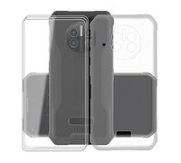 Case + 3 Pieces Screen Protector for Doogee V10 5G (6.39"), KJYF Transparent Silicone Soft TPU Case, Anti-Scratch Thin Cases and Protective Film for Doogee V10 5G - Clear