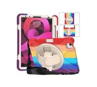case 360° Ratating Hand Strap Colorful Drop-proof Protective Case Compatible with iPad mini 7 2024/mini6 2021 8.3-inch universal secretcipher pad cover(Vibrant Red (with straps))