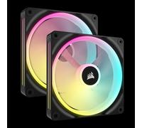 Corsair iCUE LINK QX140 RGB 140mm Magnetic Dome RGB Fans - Double Fan Starter Kit with iCUE LINK System Hub - Black