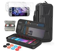 Case Accessories Bundle for Nintendo Switch 2(2025), Carrying Case with Dockable Hard Clear Case, 2 Screen Protectors, game card case & 8 Thump Grips, Portable Case with Game Card Slots