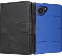 Case and Wallet Combo for Light Phone III, Nakedcellphone Rugged Cover (Compatible with MagSafe) and Bifold Credit Card Holder - Blue