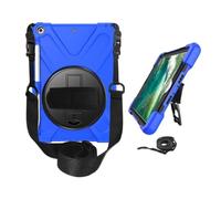 case Anti Drop Shell Pen Slot Shoulder Strap Protective Cover Suitable for iPad mini 7 2024/mini6 8.3 inch Universal secretcipher pad cover(Blue (wristband+strap))