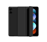 case Anti Drop Silicone Shell, Triple Fold Tablet Protective Case Suitable for Xiaomi Pad 6S Pro-12.4 inch secretcipher pad cover(Black)
