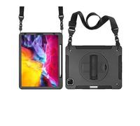 case Anti-fall Silicone Shell, Strap and Shoulder Protective Cover Suitable for iPad mini 7 2024/mini6 2021 8.3 inches secretcipher pad cover(Black (bracelet+strap))