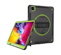 case Anti-fall Silicone Shell, Strap and Shoulder Protective Cover Suitable for iPad mini 7 2024/mini6 2021 8.3 inches secretcipher pad cover(Black+green (bracelet))