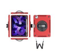 case Anti-fall Silicone Shell, Strap and Shoulder Protective Cover Suitable for iPad mini 7 2024/mini6 2021 8.3 inches secretcipher pad cover(Red (bracelet+strap))