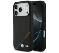 CG MOBILE BMW M Carbon Tricolor Line, Compatible with MagSafe Case for iPhone 17 Pro (Black)