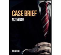 Case Brief Notebook black: using IRAC Method for Law Students | Legal Study Aid Organizer with Trial and Criminal/Civil Analysis) - 110 pages | Large Print Size 8.5 x 11
