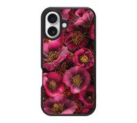 Case Collection for iPhone 16 Case | Hot Pink Flower Elegant | Ruby Flora | Designer Glossy Print | 10ft Drop Tested | MagSafe Compatible | Soft Microfibre Lining