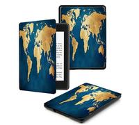Case Compatible for 6" Kindle Paperwhite 5th/6th/7th Generation 2012/2013/2015,Lightweight Slim Soft PU Case Cover Skin for Paperwhite 5 6 7 Gen Gold Golden Map