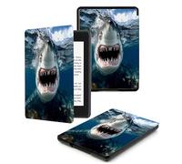 Case Compatible for 6" Kindle Paperwhite 5th/6th/7th Generation 2012/2013/2015,Lightweight Slim Soft PU Case Cover Skin for Paperwhite 5 6 7 Gen Blue Fierce Shark