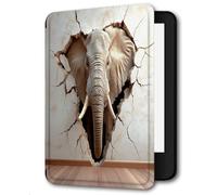 Case Compatible for 6" Kindle Paperwhite 5th/6th/7th Generation 2012/2013/2015,Lightweight Slim Soft PU Case Cover Skin for Paperwhite 5 6 7 Gen,Elephant Breaking Through The Wall
