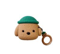 Case Compatible with AirPods Pro 3 (2025), Cute Creative Pet Hat Teddy Dog Earphone Case, Puppy Style Soft Silicone Earphone Protection Skin for AirPods Pro 3 +Hook -Brown