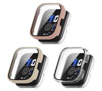 Case Compatible with Amazfit Bip 5 Unity Protective Case, with Scratch-Resistant Screen Protector, Hard PC Protection for Amazfit Bip 5 Unity A2324 Smartwatch Accessories (Pack of 3)