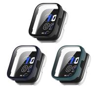 Case Compatible with Amazfit Bip 5 Unity Protective Case, with Scratch-Resistant Screen Protector, Hard PC Protection for Amazfit Bip 5 Unity A2324 Smartwatch Accessories (Pack of 3)