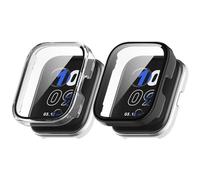 Case Compatible with Amazfit Bip 5 Unity Protective Case, with Scratch-Resistant Screen Protector, Hard PC Protection for Amazfit Bip 5 Unity A2324 Smartwatch Accessories (Black + Clear)