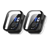 Case Compatible with Amazfit Bip 5 Unity Protective Case, with Scratch-Resistant Screen Protector, Hard PC Protection for Amazfit Bip 5 Unity A2324 Smartwatch Accessories (Black + Black)