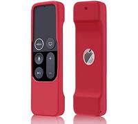 Case Compatible with Apple TV 4K/ 4th Gen Remote Light Weight Anti-Slip Shock Proof Silicone Cover for Controller for Apple TV Siri Remote - Red