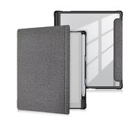 Case Compatible with Boox Go 10.3 2024 Released ePaper E Ink Tablet, Hard Transparent Back Protective Cover with Pen Holder, Auto Wake/Sleep(Grey)