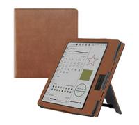 Case Compatible with Boox Go Color 7 Page 7", PU Stand Cover | Hand Strap & Stand, Auto Wake/Sleep, Hidden Card Pocket(Brown,Go 7 2025)