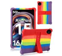 Case Compatible with Evermyth KB1001 10 Inch Tablet - Shockproof Silicone Protective Case with Kickstand Anti-Slip, Drop-Resistant Business Style (Rainbow)
