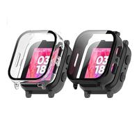 Case Compatible with Gabb Watch 3 Protective Case with Scratch-Resistant Screen Protector, Hard PC Protection for Gabb Watch 3 for Children Smartwatch Accessories (Black + Clear)