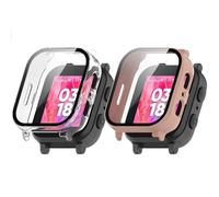 Case Compatible with Gabb Watch 3 Protective Case with Scratch-Resistant Screen Protector, Hard PC Protection for Gabb Watch 3 for Children Smartwatch Accessories (Pink+Clear)