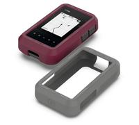 Case Compatible with Garmin eTrex Solar Protective Case, Soft Silicone Protective Case for Garmin eTrex Solar Bicycle Computer Accessories (Wine Red + Grey)