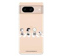 Case Compatible with Google Pixel 8 Official Peanuts Pedestrian Characters to Protect Your Mobile Phone, Transparent Flexible Silicone Case with Official Snoopy License