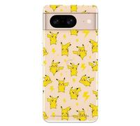Case Compatible with Google Pixel 8 Official Pokemon Pikachu Pattern to Protect Your Mobile Phone Case Transparent Flexible Silicone Case with Official Pokémon License