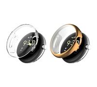 Case Compatible with Google Pixel Watch 3 41mm with Screen Protector, Flexible TPU Shockproof Scratch Proof Cover Case for Pixel Watch 3 41mm Smartwatch (Rose Gold/Clear)