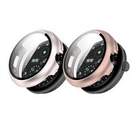 Case Compatible with Google Pixel Watch 4 41 mm, PC + Screen Film, Scratch-Resistant, All-Inclusive Protective Case (Pink+Star)