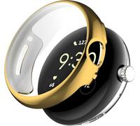 Case Compatible with Google Pixel Watch 4 41 mm Screen Protector Protective Case TPU Flexible Screen Protector Case Scratch-Resistant Cover Protective Case for Pixel Watch 4 41 mm (Gold)