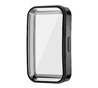 Case Compatible with Huawei Band 8 with Screen Protector, Flexible TPU Screen Protector Case Rugged Cover Full-Cover Scratch-Proof Protective Bumper Shell Case for Huawei Band 8 Smartwatch (Black)
